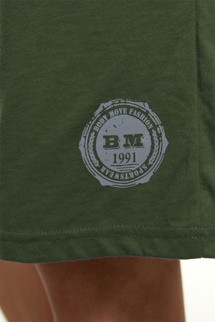 Men's BODYMOVE 495 Cotton shorts BODYMOVE 495 HAKI