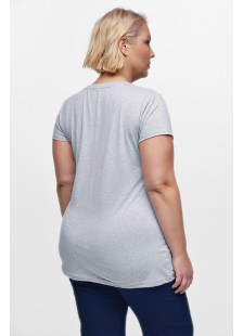 Womens T-Shirt with V in Grey Color Womens T-Shirt with V in Grey Color