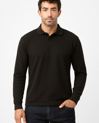 PICKNICK-TOP MIT LANGARMKRAGEN BODY MOVE 728 SCHWARZ