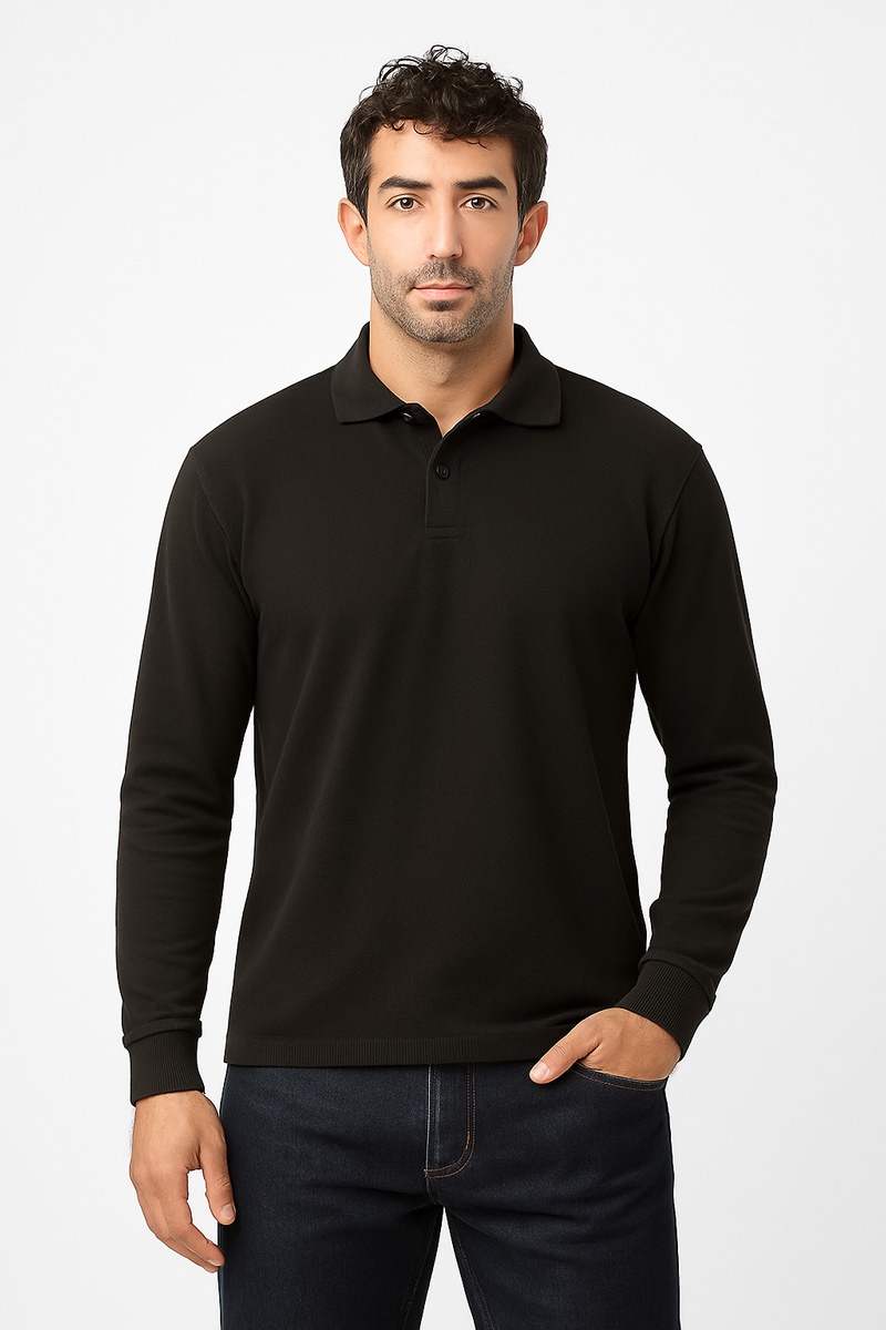 PICNIC TOP WITH LONG SLEEVE COLLAR BODY MOVE 728 BLACK PICNIC TOP WITH LONG SLEEVE COLLAR BODY MOVE 728 BLACK