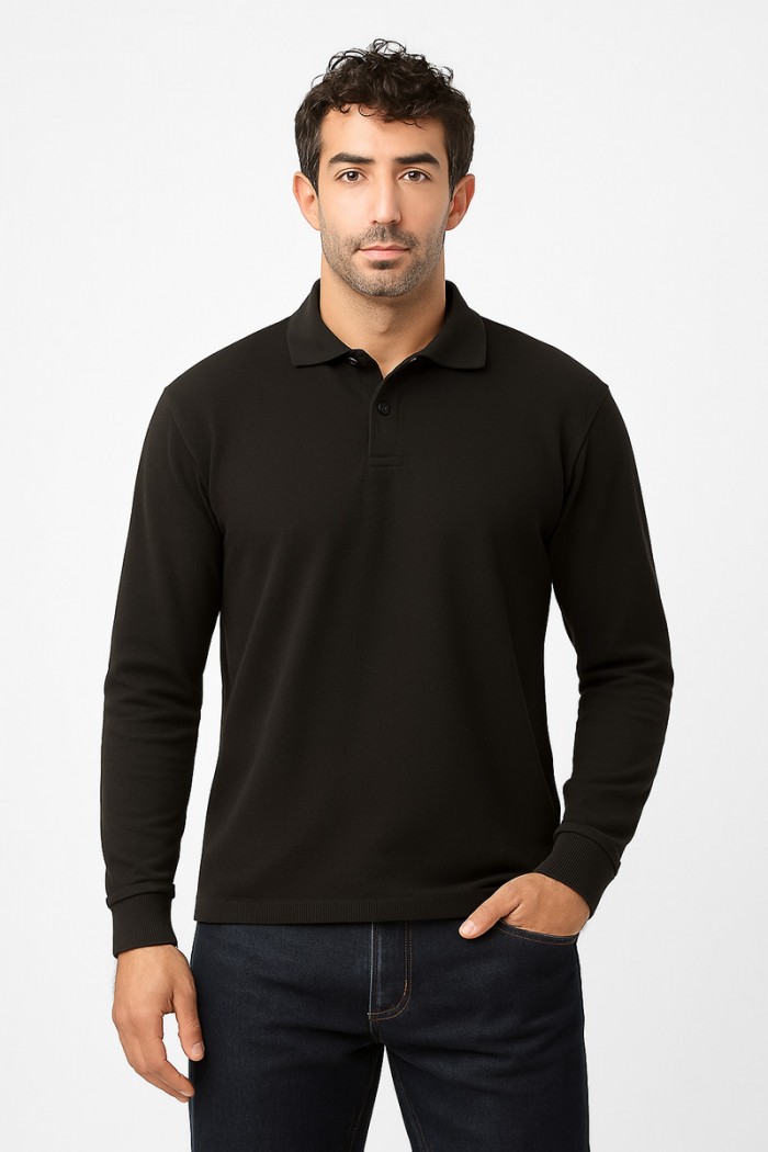 PICNIC TOP WITH LONG SLEEVE COLLAR BODY MOVE 728 BLACK