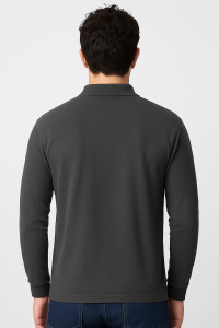 PICNIC TOP WITH LONG SLEEVE COLLAR BODY MOVE 728 ANTHRACITE