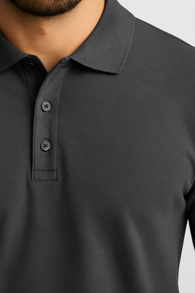 PICNIC TOP WITH LONG SLEEVE COLLAR BODY MOVE 728 ANTHRACITE PICNIC TOP WITH LONG SLEEVE COLLAR BODY MOVE 728 ANTHRACITE