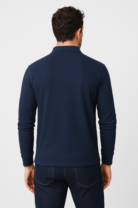 PICNIC TOP WITH LONG SLEEVE COLLAR BODY MOVE 728 NAVY