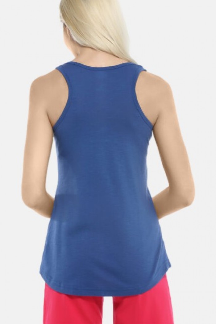 Women's BODY MOVE Blouse 893 Blue Ruffle