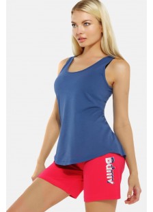 Damen BODY MOVE Bluse 893 Blau Ruffle Damen BODY MOVE Bluse 893 Blau Ruffle
