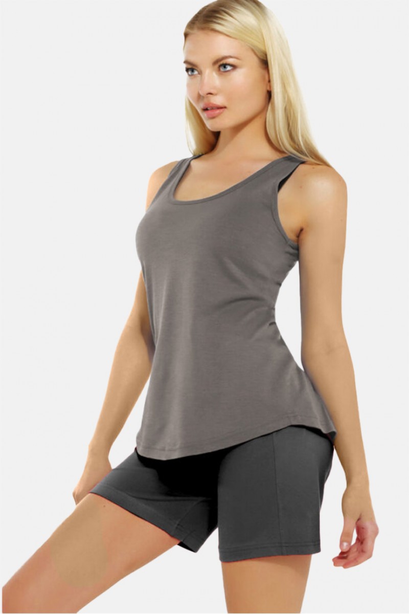 Damen BODY MOVE Bluse Randa 893 Anthrazit