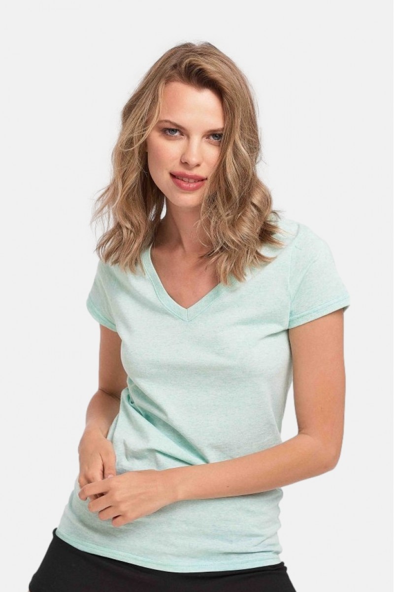 Damen T-Shirt mit V in Veraman Farbe