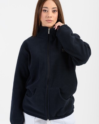 UNISEX Fleece-Strickjacke BODY MOVE Dunkelblau 575