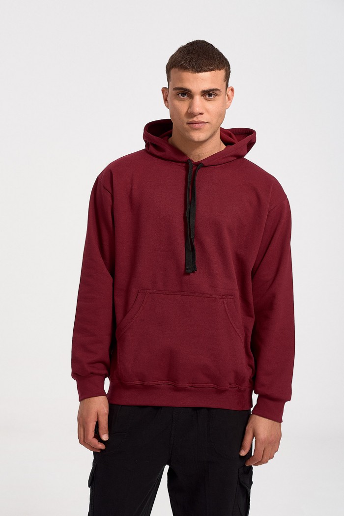 Hooded blouse BODY MOVE 1312 Bordeaux