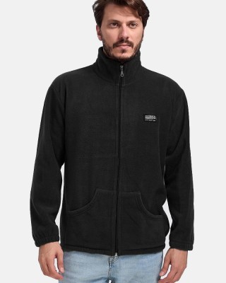 Herren-Fleece-Strickjacke Body Move 575 BLACK