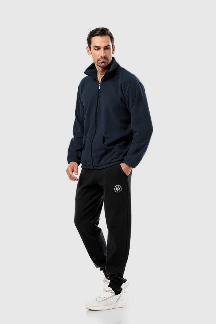 Herren-Fleece-Strickjacke Body Move BLUE COAT