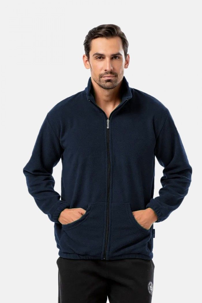Men's fleece cardigan Body Move BLUE COAT