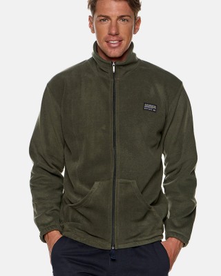 Herren-Fleece-Strickjacke Body Move 575 HAKI