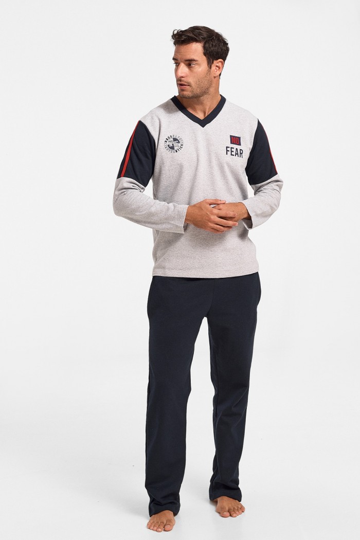 Herren Winterpyjama Bonne Nuit No Fear Grau