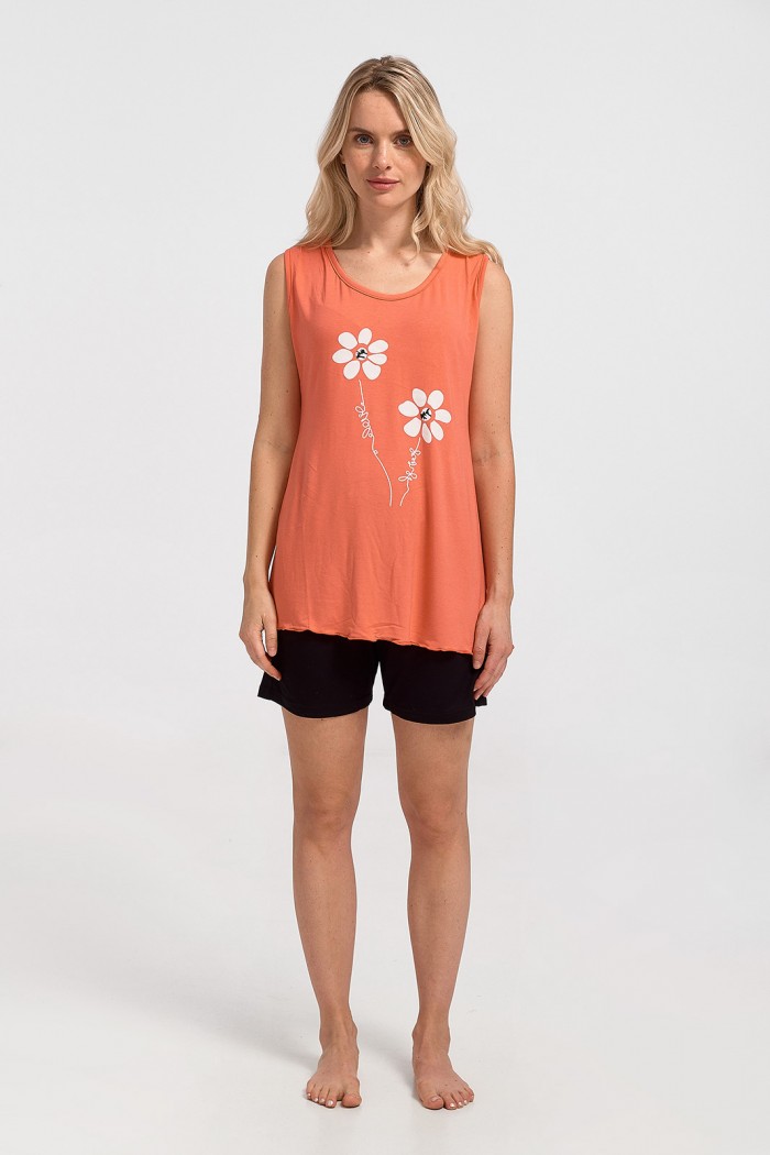 Pajama summer pajama women's CHERRY Corall Margarita 7218