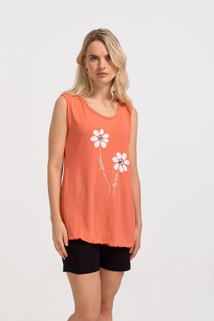 Pajama summer pajama women's CHERRY Corall Margarita 7218