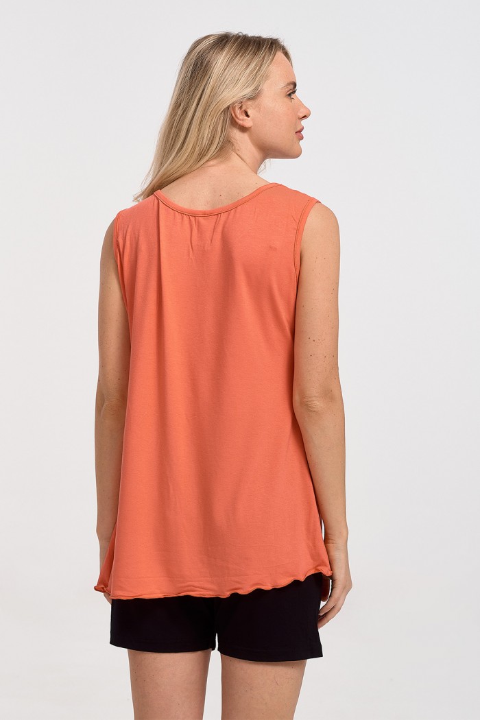 Pyjama Sommer Pyjama Damen CHERRY Corall Margarita 7218