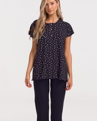 Summer Pajama Pajama Capri CHERRY NAVY 7204
