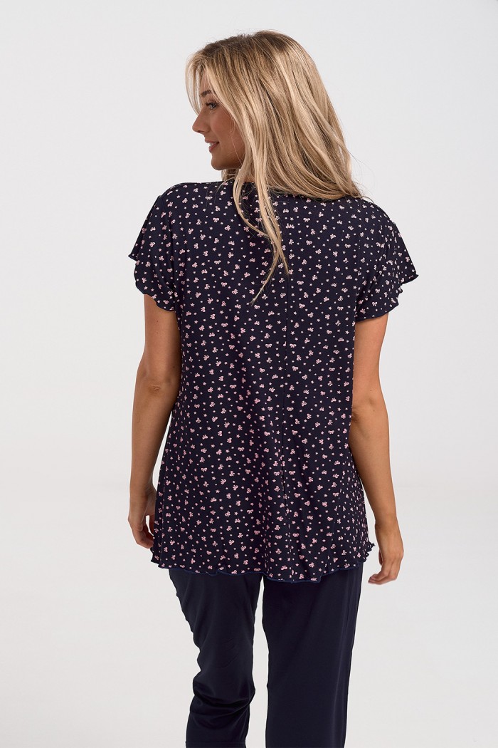 Sommer-Pyjama Pyjama Capri CHERRY NAVY 7204