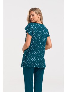 Sommer-Pyjama Pyjama Capri CHERRY PETROL 1120 Sommer-Pyjama Pyjama Capri CHERRY PETROL 1120
