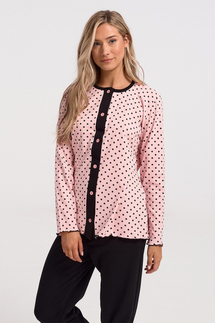 Klassischer CHERRY Schlafanzug mit Knopf 10186 PINK