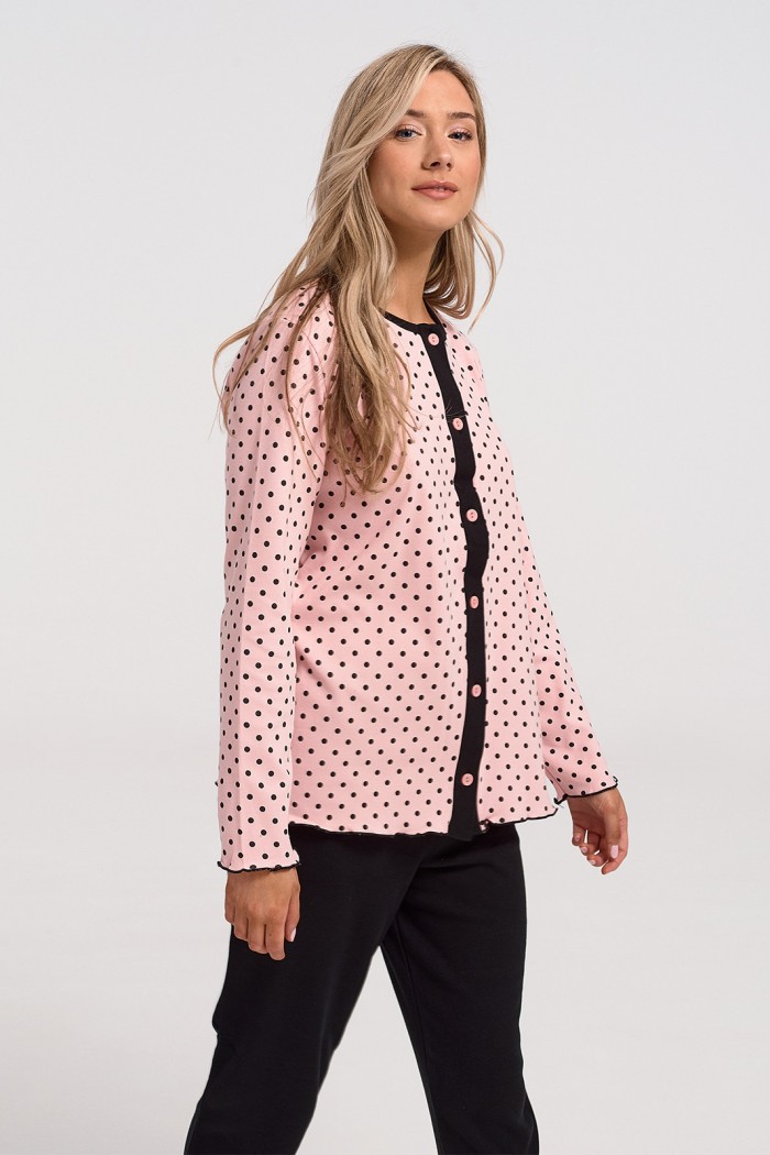 Klassischer CHERRY Schlafanzug mit Knopf 10186 PINK