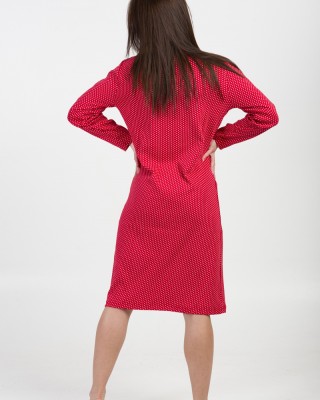 Long-sleeved nightgown CHERRY LOVE 10161 RED