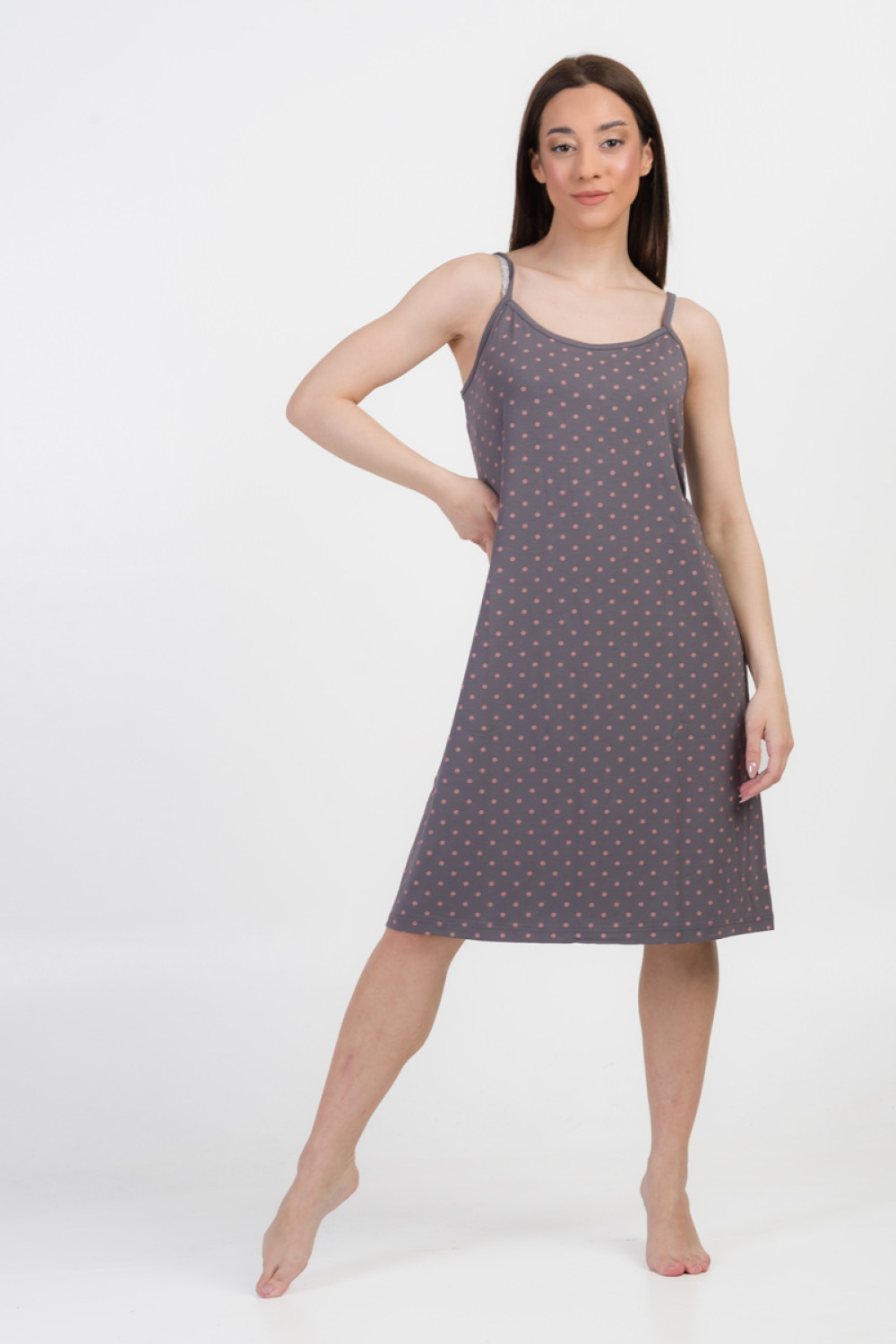 Summer nightdress CHERRY thin randa 1021 GREY