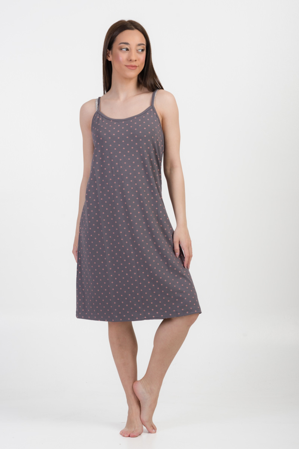 Summer nightdress CHERRY thin randa 1021 GREY