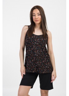 Summer Pajama CHERRY HEARTS 9224 BLACK Summer Pajama CHERRY HEARTS 9224 BLACK