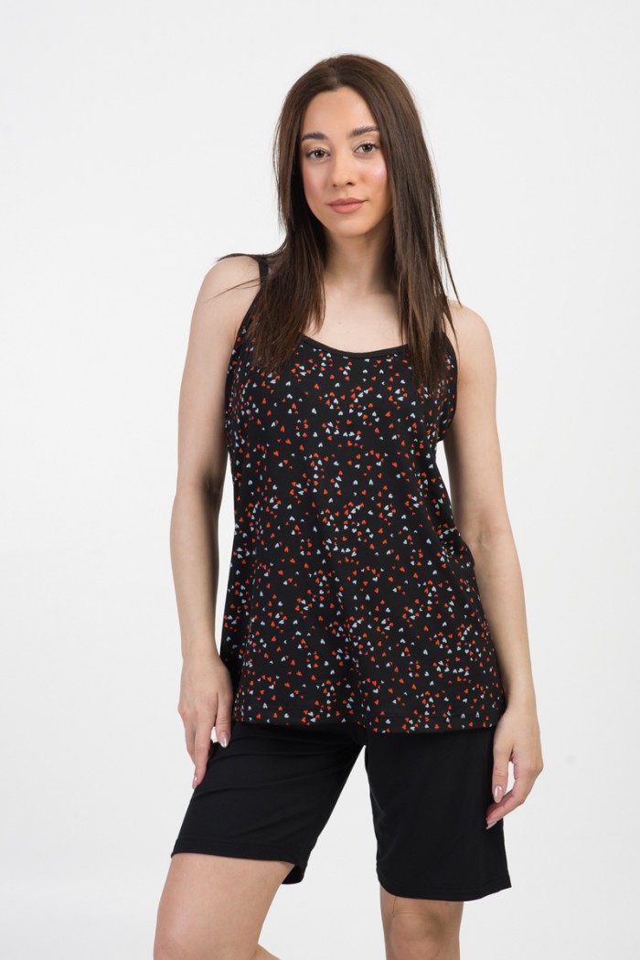 Sommer-Pyjama CHERRY HEARTS 9224 BLACK