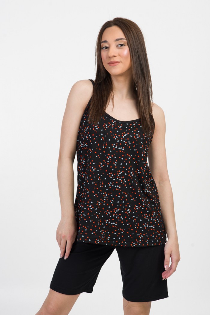 Sommer-Pyjama CHERRY HEARTS 9224 BLACK