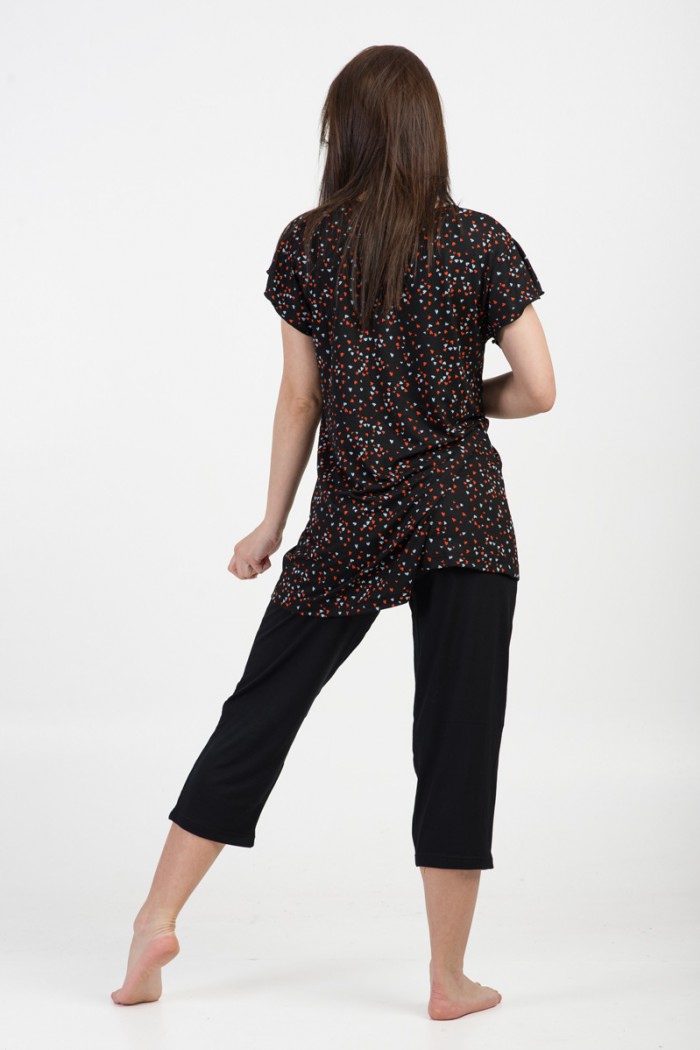 Summer Pajama CHERRY HEARTS 9225 BLACK