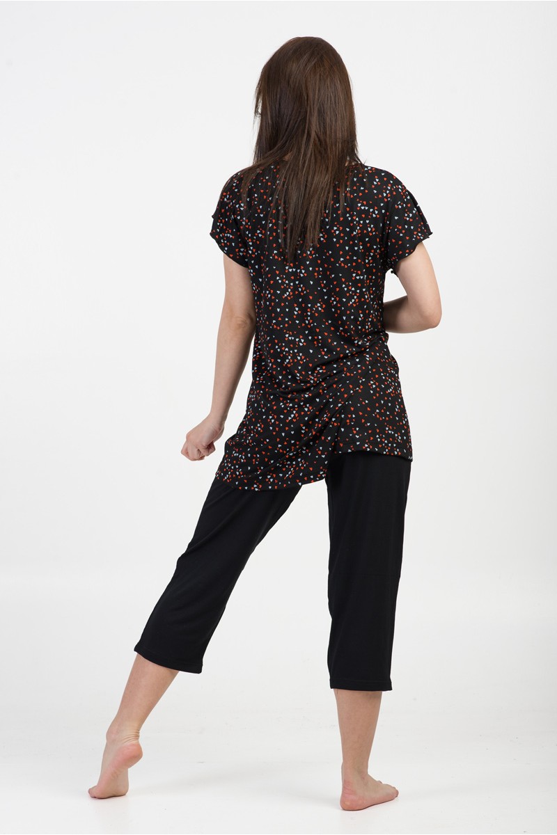 Summer Pajama CHERRY HEARTS 9225 BLACK