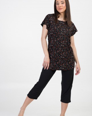 Summer Pajama CHERRY HEARTS 9225 BLACK