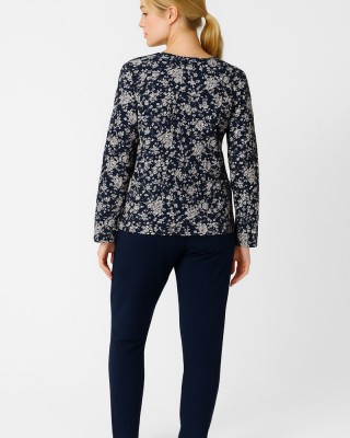 WINTER PAJAMA WOMEN'S CHERRY PRINT 10127 DARK BLUE