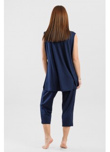 Sommer Pyjama Pyjama Capri CHERRY 201 Blau Schwarz Sommer Pyjama Pyjama Capri CHERRY 201 Blau Schwarz