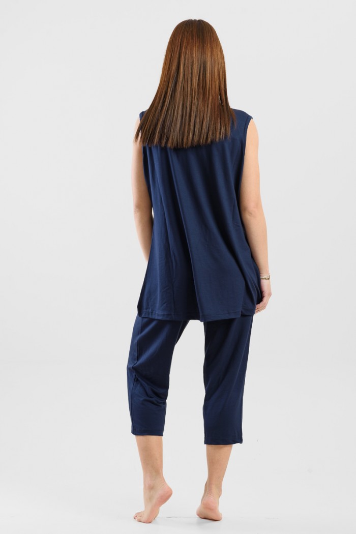 Summer Pajama Pajama Capri CHERRY 201 Blue Black