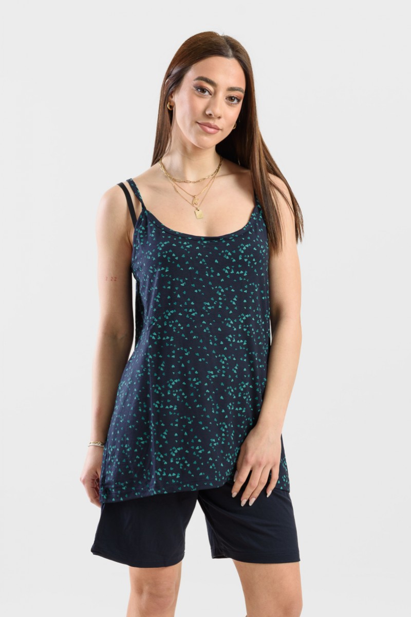 Sommer-Pyjama-Set mit Bermuda Bermuda CHERRY 204 BLUE BLUE