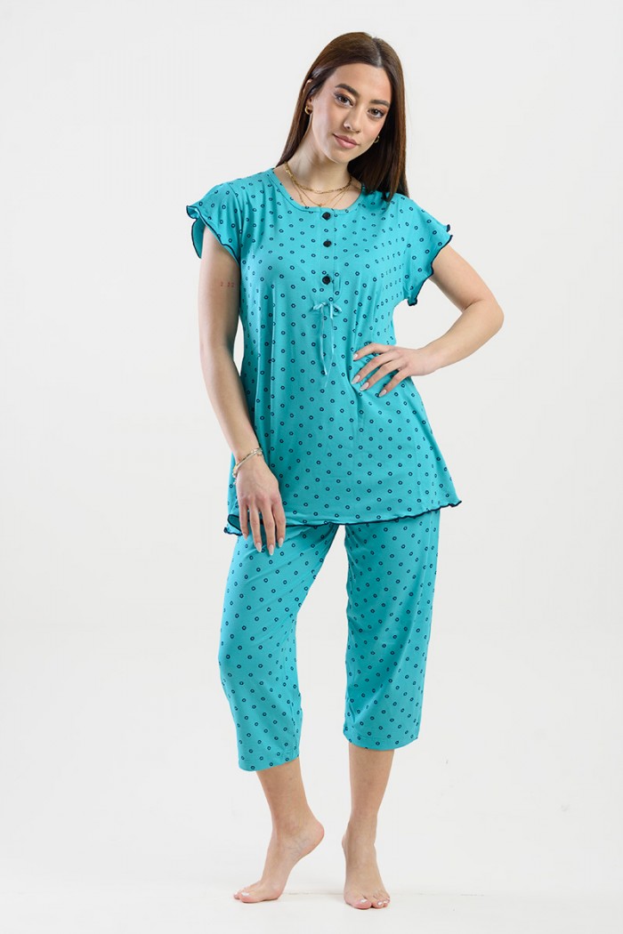Summer Pajama Pajama Capri CHERRY 205 PETROL