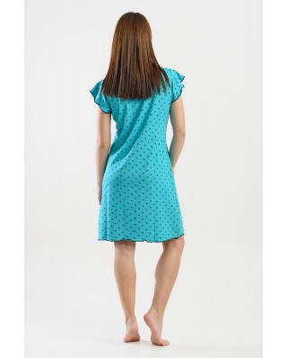 Summer short-sleeved nightgown CHERRY 206 Petrol