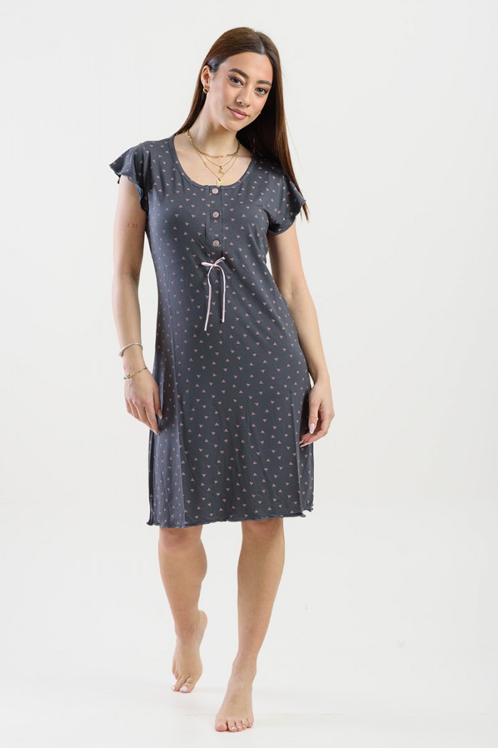 Summer short-sleeved nightgown CHERRY 208 MOSS