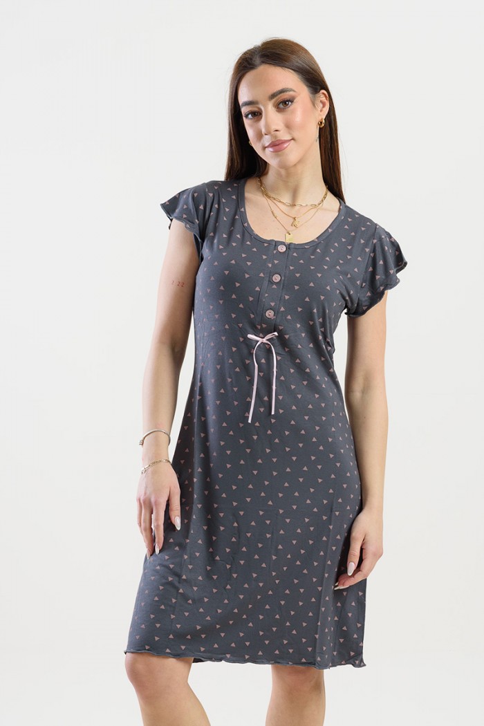 Summer short-sleeved nightgown CHERRY 208 MOSS