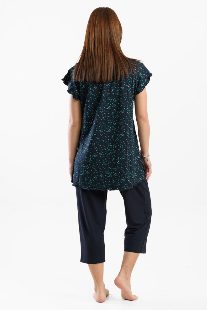 Summer Pajama Pajama Capri CHERRY 213 BLUE DROPS