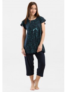 Sommer-Pyjama Pyjama Capri CHERRY 213 BLUE DROPS Sommer-Pyjama Pyjama Capri CHERRY 213 BLUE DROPS