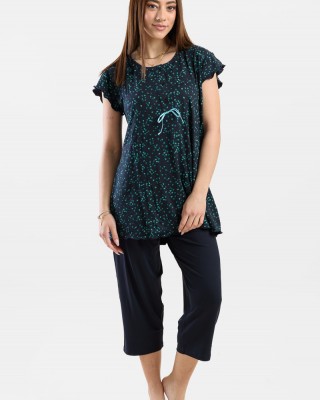 Summer Pajama Pajama Capri CHERRY 213 BLUE DROPS