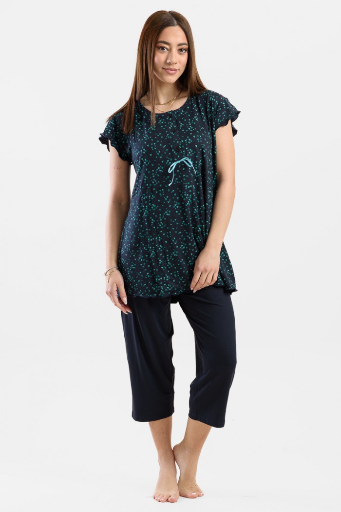 Summer Pajama Pajama Capri CHERRY 213 BLUE DROPS