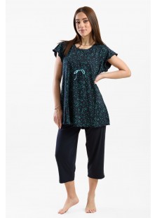 Sommer-Pyjama Pyjama Capri CHERRY 213 BLUE DROPS Sommer-Pyjama Pyjama Capri CHERRY 213 BLUE DROPS