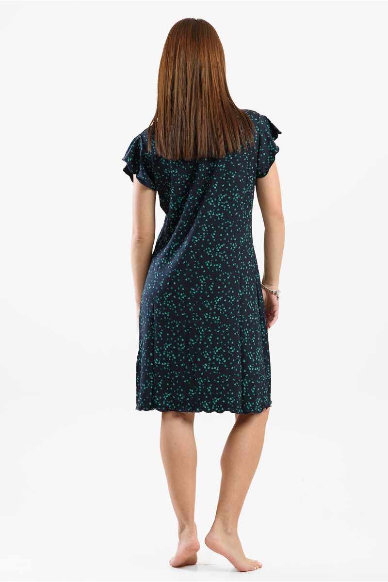 Summer short-sleeved nightgown CHERRY 214 BLUE BLUE Summer short-sleeved nightgown CHERRY 214 BLUE BLUE